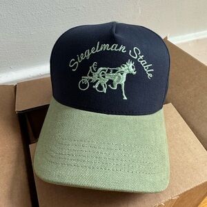NWT Siegelman Stable Embroidered Two-Tone Cap - Navy & Sage